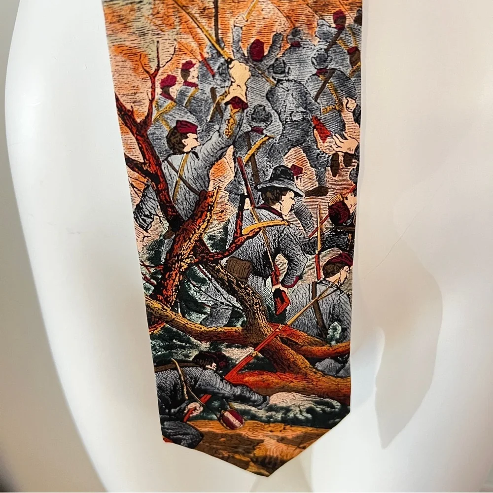 TANGO by Mark Raab - Artistic Blue and Red Tie in 100% Silk. Americana Series